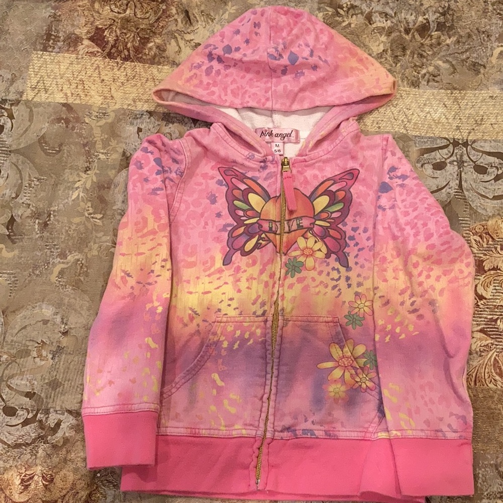 🧚🏻‍♀️Pink Angel Girls Zip-Up Hoodie🧚🏻‍♀️